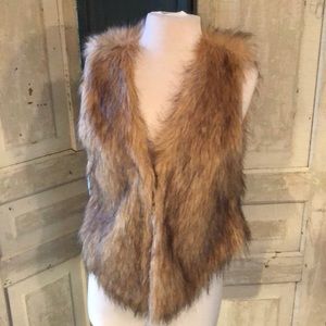 Light brown Faux fur vest—NWT